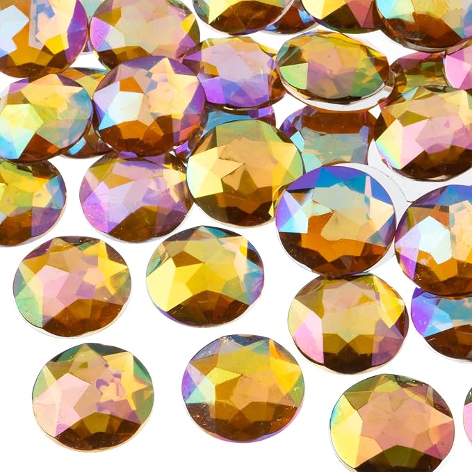 John Bead 200 Pieces 20mm, Acrylic Round Flat Back Rhinestones by JohnBead