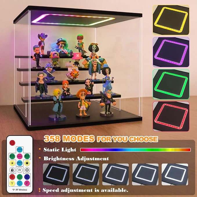 NONEMEY LED Acrylic Display Case, 4 Tier Display Case - Image 4