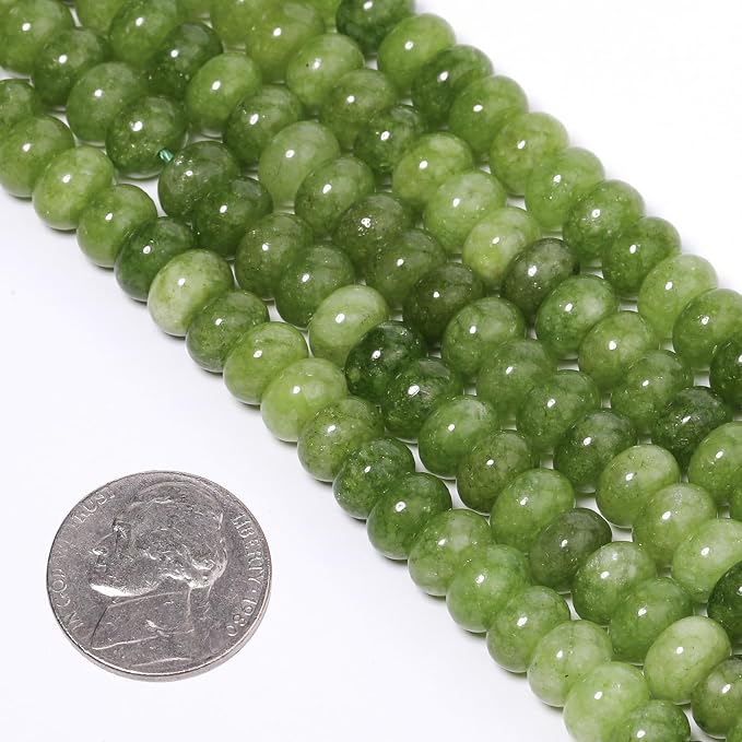 Songxi 5x8mm Natural Olivine Stone Rondelle Beads, Gemstone - Image 7