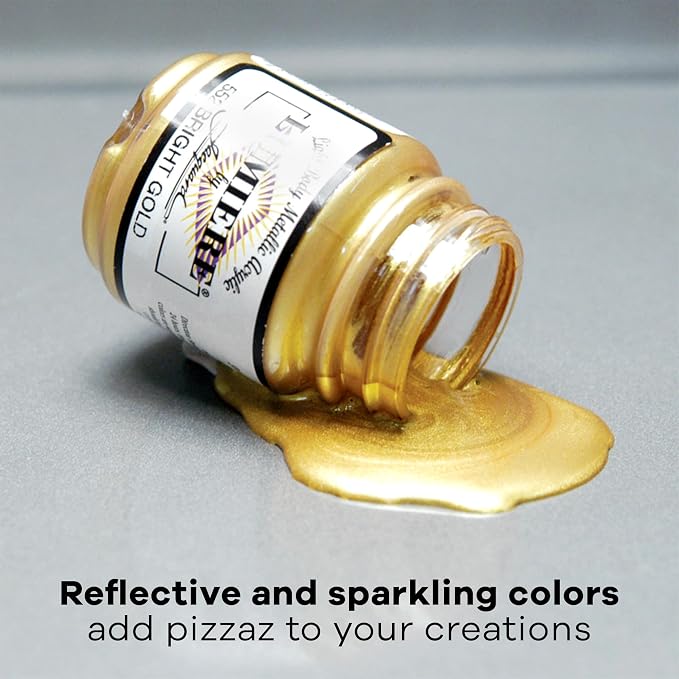 Jacquard Lumiere 2.25oz Fabric Paint Pearlescent White - Image 3