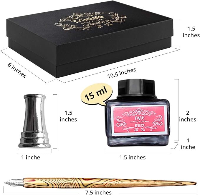 Calligraphy Set For Beginners, 3 Calligraphy Pens, 4 Ink Bottle 15ml, 20 - Image 7