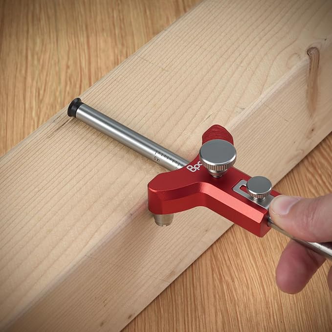 Woodworking Wheel Marking Gauge, Precision Wood Scriber Tool With Cutters, Adjustable Line & Circle Drawing Gauge With Graduated Inch & MM Scale – Metal Carpenter Layout Tool