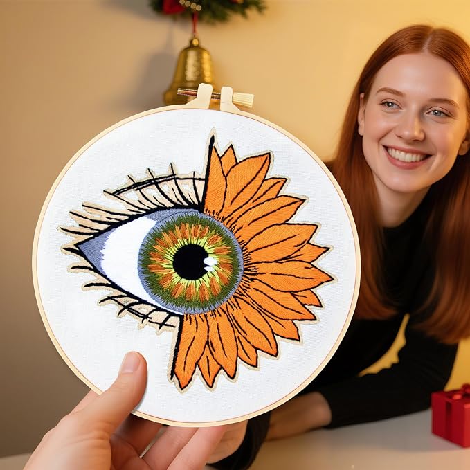 Crafmanoe Sunflower Eyes Embroidery Kits - Image 5