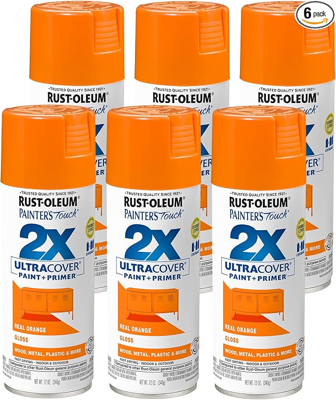 Rust-Oleum 249095 Gloss Real Orange Painters Touch 2X Spray Paint, 12 oz. by Rust-Oleum