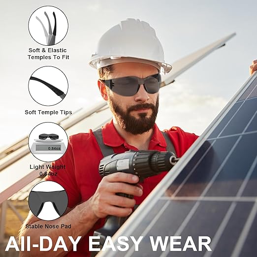 ANSI Z87.1 Tinted Safety Glasses Bulk 80 pack, Safety Sunglasses for men and women, Scratch & Impact Resistant UV protection sunglasses for Construction, Outdoor Sports & Work