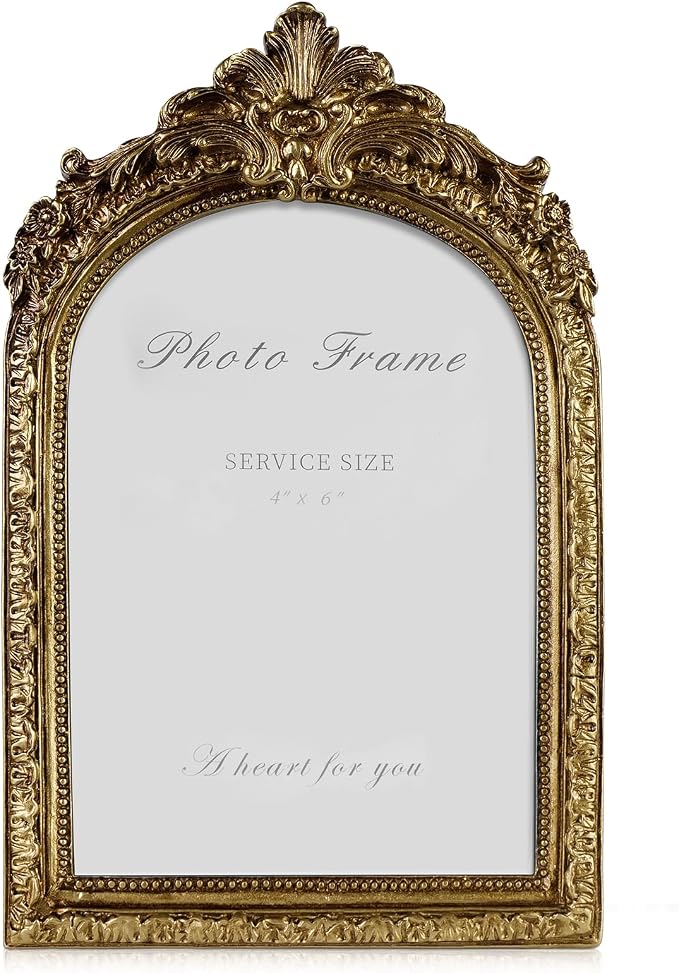 Cuspin 4x6 Vintage Picture Frame Arched Frames, Antique Photo Frame Retro Home by Cuspin