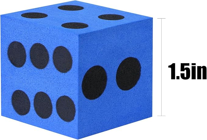MIDELONG Foam Dice Set, 1.5 Inch Large Assorted Colorful Foam Dice Cubes - Image 2