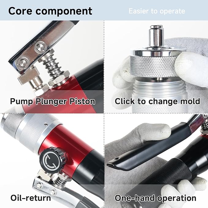 Hydraulic Tube Expander HVAC Swaging Tool Kit Copper Pipes Compact Tool Set with Tube Cutter, Deburring Tool, and 7 Expander Heads 3/8, 1/2, 5/8, 3/4, 7/8, 1, 1-1/8 Inch