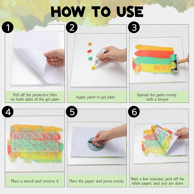 Threlaco 8 Packs Gel Printing Plates, Printmaking Supplies - Image 4