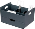 BLUE GINKGO Portable Desk Organizer – Compact 3 Compartment, Half-drawer by BLUEGINKGO