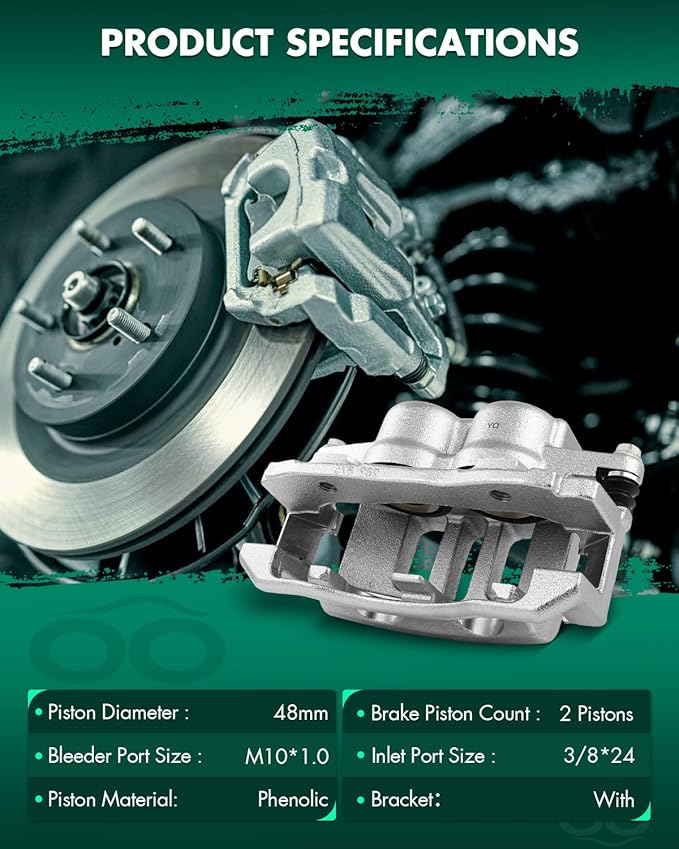 SCITOO 18B4841 Front Left Disc Brake Caliper w/Bracket Fit For Ford For Crown Victoria 2003-2011,For Mercury For Grand Marquis 2003-2011,For Mercury For Marauder 2003-2004, Double Pistons