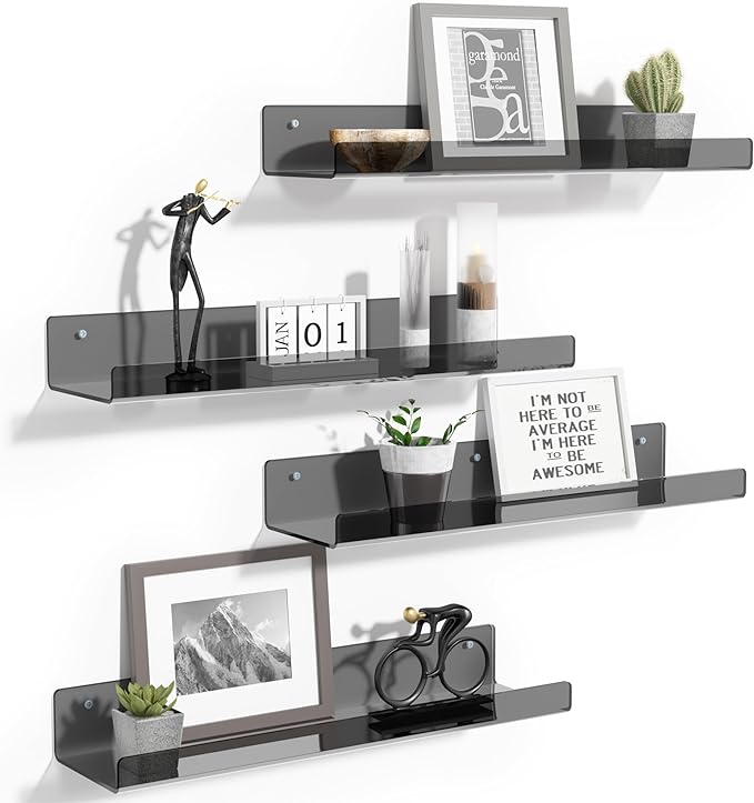 upsimples 4 Pcs 15" Acrylic Shelves by upsimples
