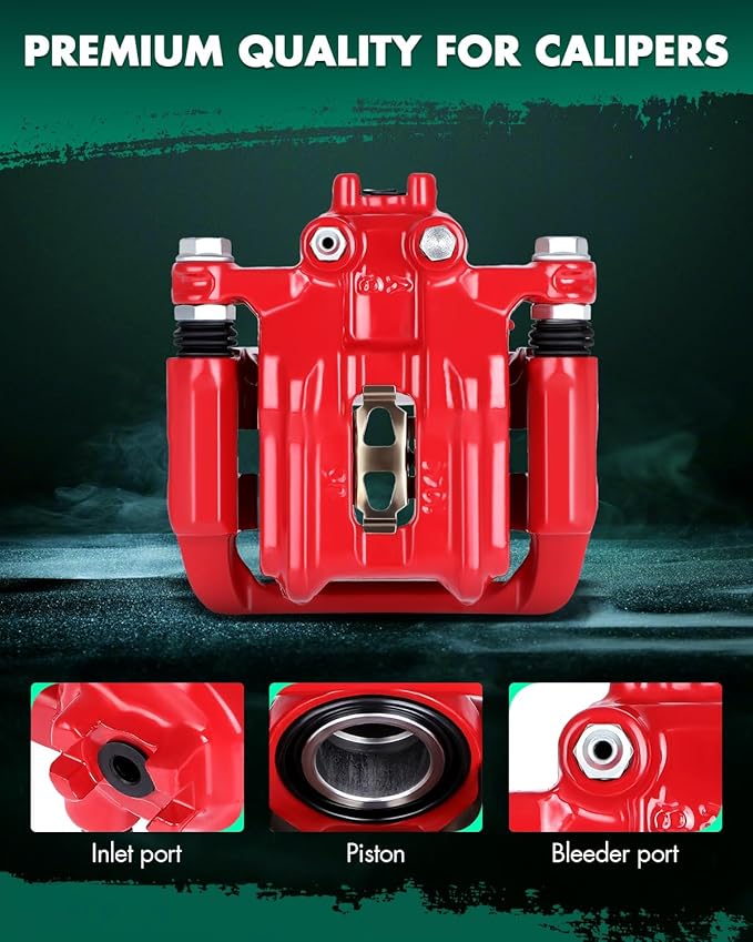 SCITOO Rear Left+Right Brake Calipers With Bracket 19B6886 19B6887 Red Compatible For Acura RDX 2013-2018 For Honda Crosstour 2012-2015 For Honda CR-V 2007-2016