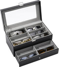 ProCase 12 Slots Sunglasses Organizer, 2 Layer Sunglass Case, Leather Eyeglass by ProCase