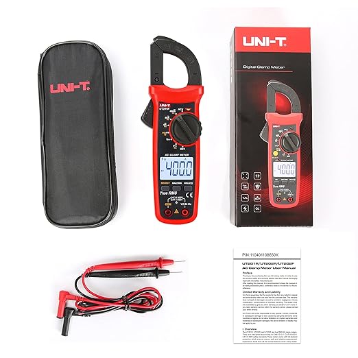 UNI-T UT201R Digital Clamp Meter AC Current TRMS HVAC Amp Ohm Volt Meter Clamp On Multimeter Auto Ranging 4000Counts AC Current Frequency NCV AC DC Voltage Frequency Resistance Continuity Diode Tester