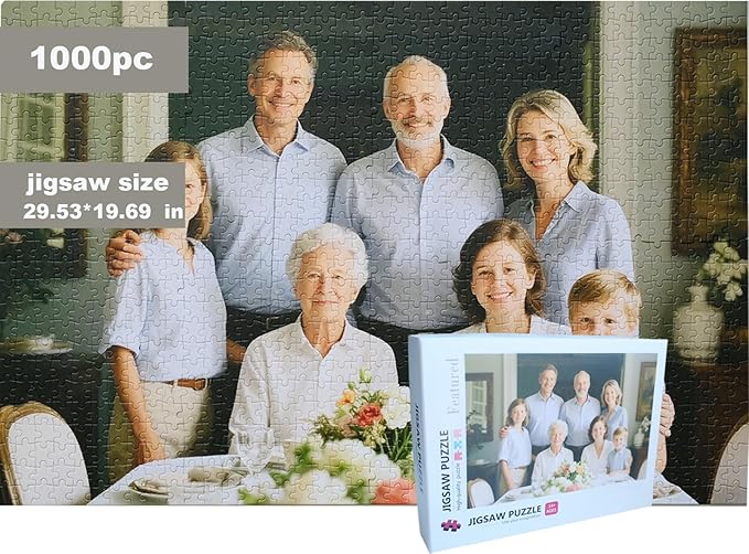 Photo Puzzles for Gift, Pets, Festivals, Weddings, Family Gatherings, Adult Customized Puzzles Jigsaw (Vertical or Horizontal) (None) (1000.PC (Vertical/Horizontal))
