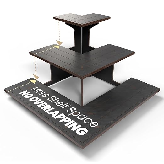 DS THE DISPLAY STORE Corner Black Wooden Tiered Display Stand by DSTheDisplayStore