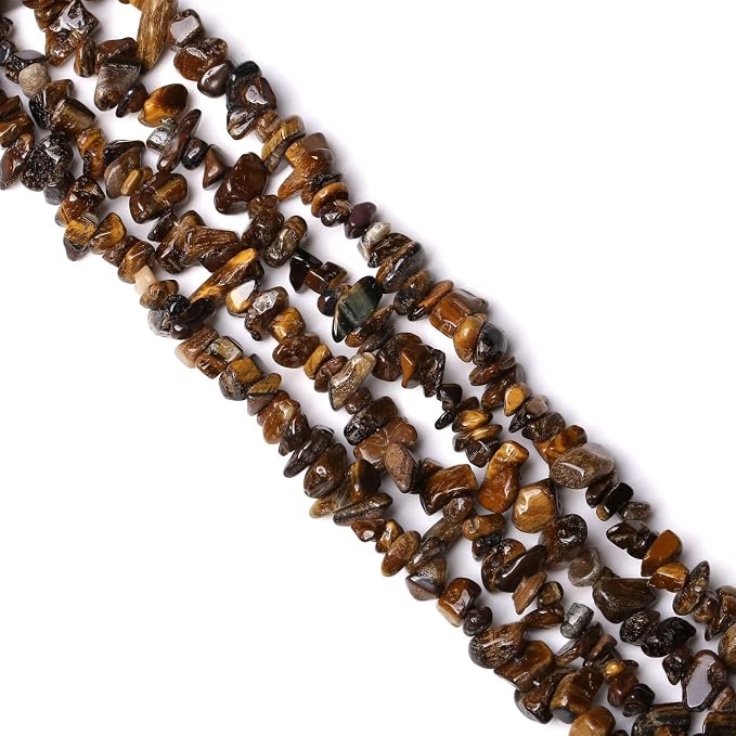 LAIDANLA Tiger Eye 400pcs Natural Chip Stone Beads 5-8mm Healing Crystal - Image 2