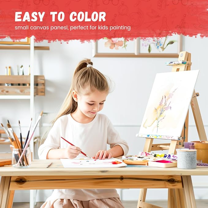 Simetufy 12 Pack 5x7 Inch Small Flat Canvas Boards - Image 2