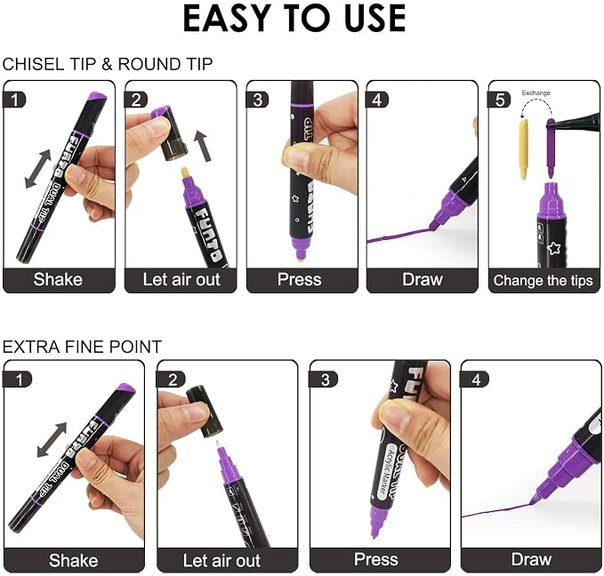 Funto Dual Tip Acrylic Paint Markers, Paint Pens - Image 3