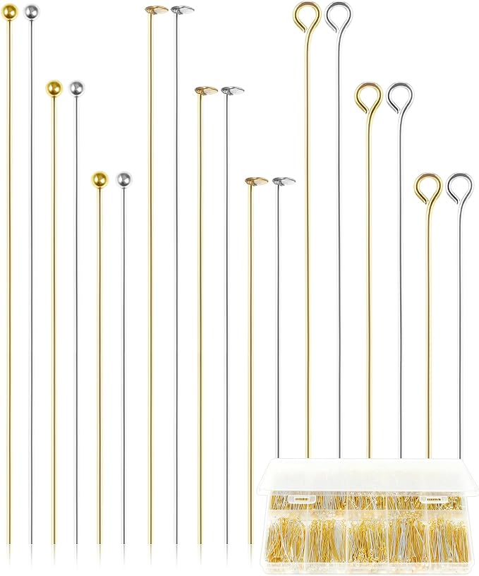 FIVEIZERO 900 PCS Eye Pins and Flat Head Pins by FIVEIZERO