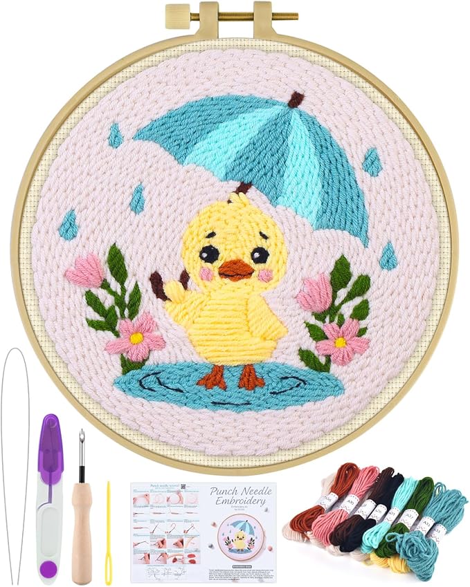 ERKOON Punch Needle Kit for Beginners Adults, DIY Easy Animal Embroidery Set by ERKOON
