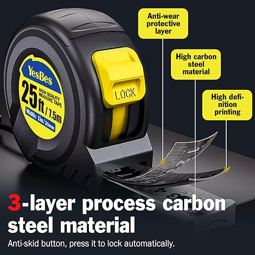 Tape Measure 25 ft, 10 Pack Bulk Easy Read Measuring Tape Retractable, Measurement Tape 25 FT by 1 in