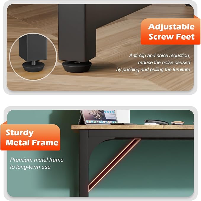 PayLessHere 32/39/47 inch Computer Desk Study Writing Table, Adjustable feet - Image 5