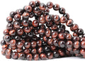 45PCS 8mm Natural Red Tiger Eye Gemstone Round Loose Beads by CHEAVIAN