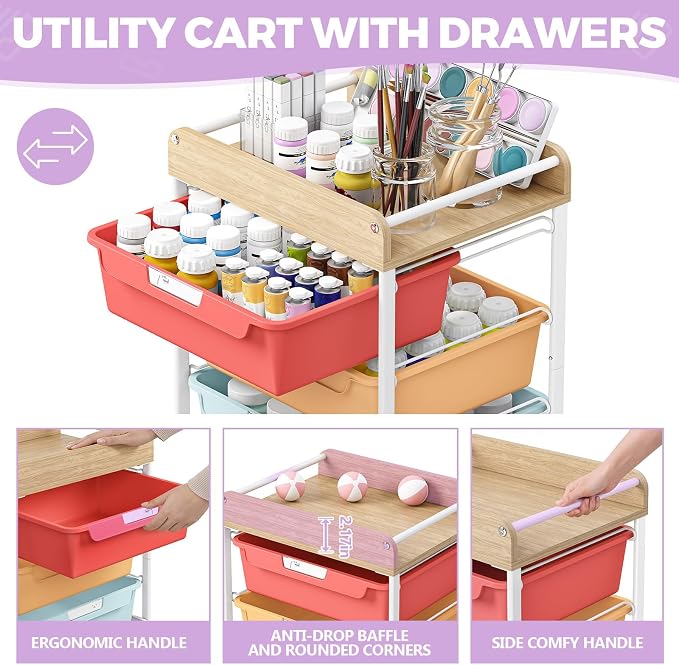 Rolling Craft Storage Cart - Image 4
