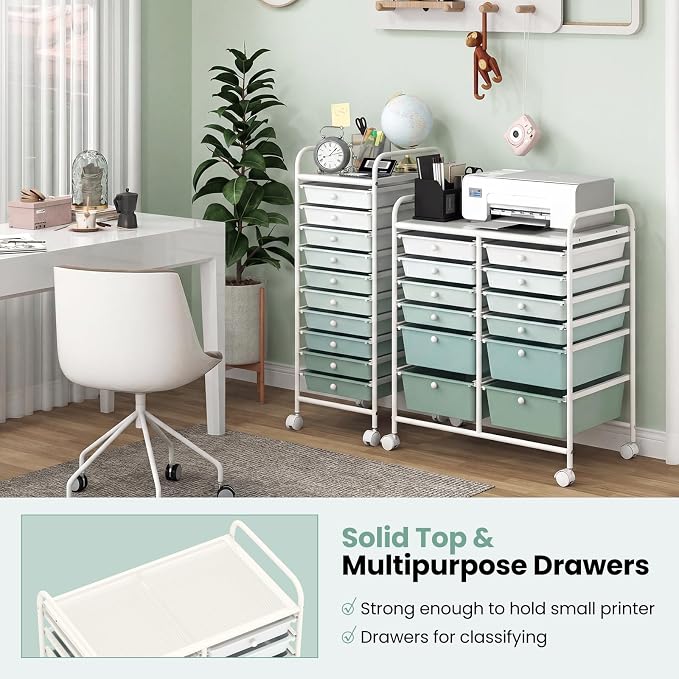BECOMFORT 12-Drawer Rolling Cart - Image 7