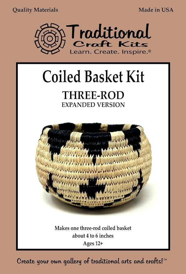 Coiled Basket Weaving Kit Expanded Version | Three-Rod Basketry Technique by TraditionalCraftKits