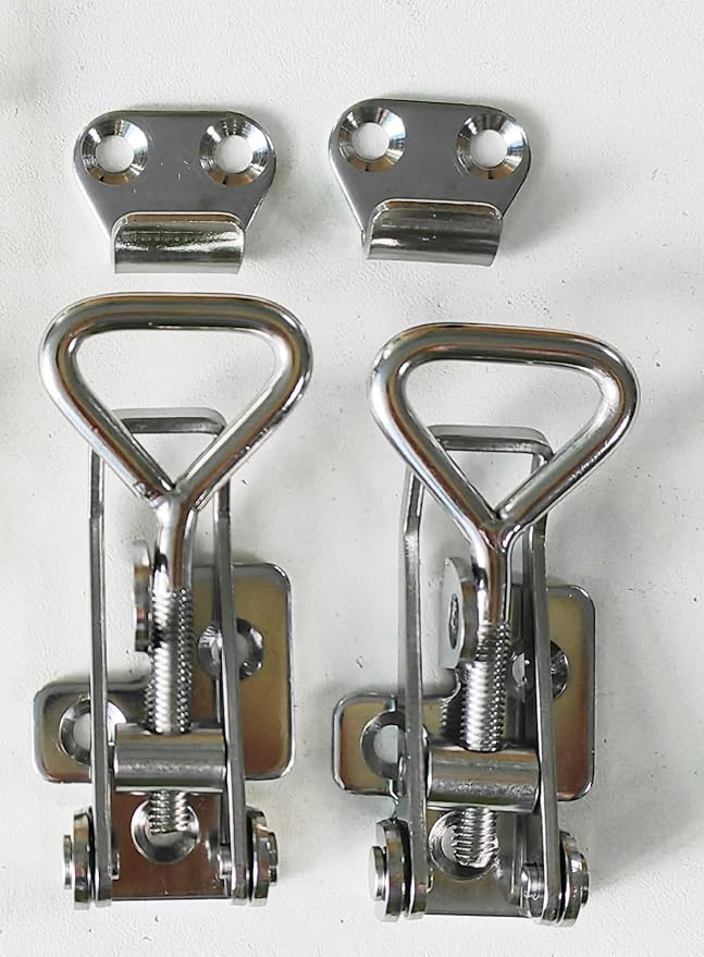 SYINE Adjustable Buckle Cabinet Boxes Lever Handle Toggle Latch Lock with Screws, 2 Pcs (SK-1S, 75-95mm)