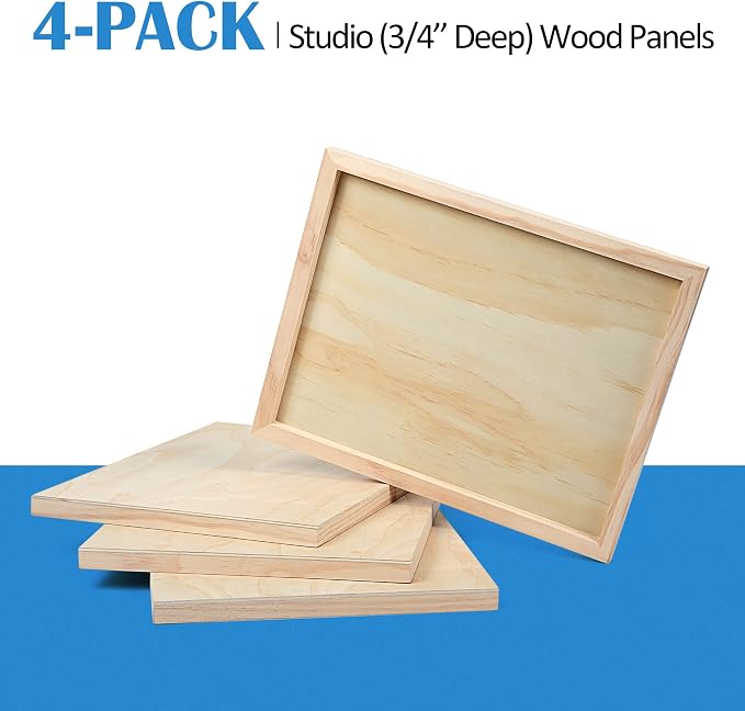 Falling in Art 4 Pack 11x14’’ Unfinished Birch Wood Panels Kit - Image 8