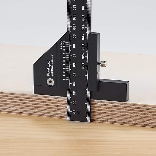 Scriber Gauge – Precision Marking Tool, Measuring Ruler, Layout Square, Thickness Gauge, CNC Aluminum Woodworking Tool for Joinery, Framing, Cabinet, DIY Projects (Old, 14 Inch)