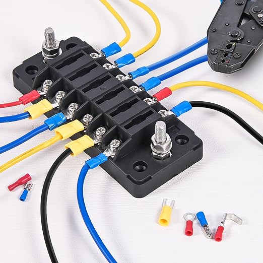 Nilight 840pcs Mixed Quick Disconnect Connector Butt Splice Ring Fork Spade Bullet Piggy Back Insulated Terminal Crimp Assortment Kit for Automotive Wiring Projects