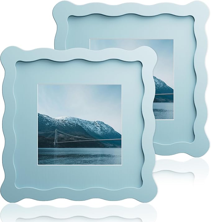 6x6 Wavy Picture Frame With Mat by Unknown