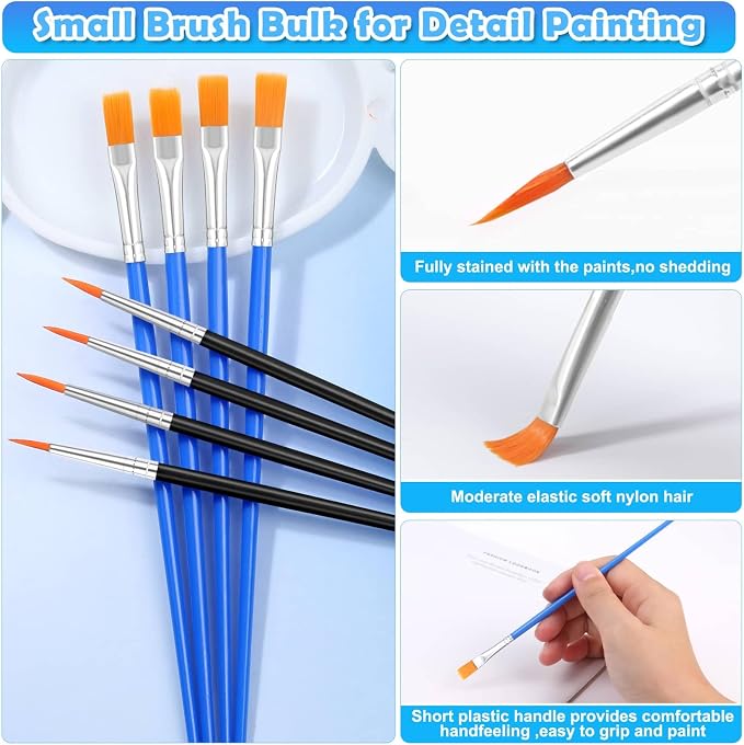 200 Pcs Small Paint Brushes Bulk, Anezus Detail Paint Brushes Fine Brushes - Image 5