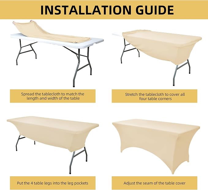 10-Pack 6ft Spandex Table Covers - Image 5