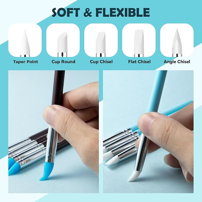 Thyrflen 18PCS Silicone Clay Sculpting Tools, Silicone Painting Brushes Kit - Image 7