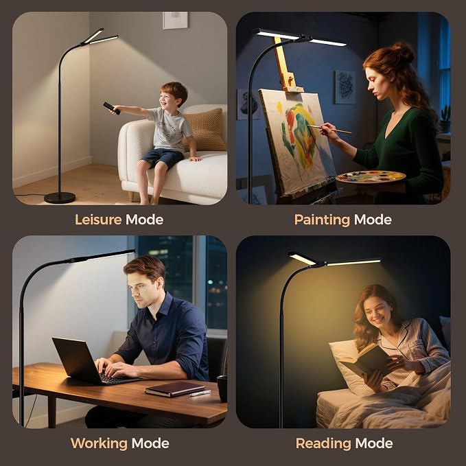 LED Floor Lamp for Living Room, Bright Reading Lamps for Office, Adjustable - Image 6
