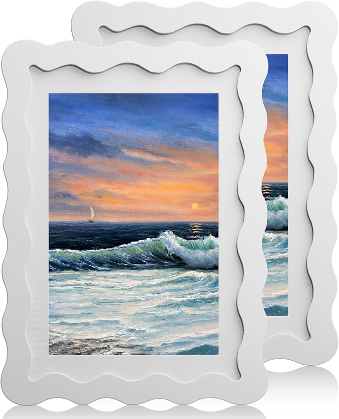 5x7 Wavy Picture Frame With Mat by Unknown