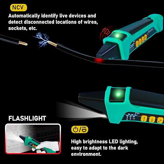 Xin Tester Digital AC Circuit Breaker Finder Tool with Integrated GFCI Outlet Tester, 90-120V NCV Electrical Circuit Tracer Automatically Scan Voltage Detector Electrician Tool XT-33A