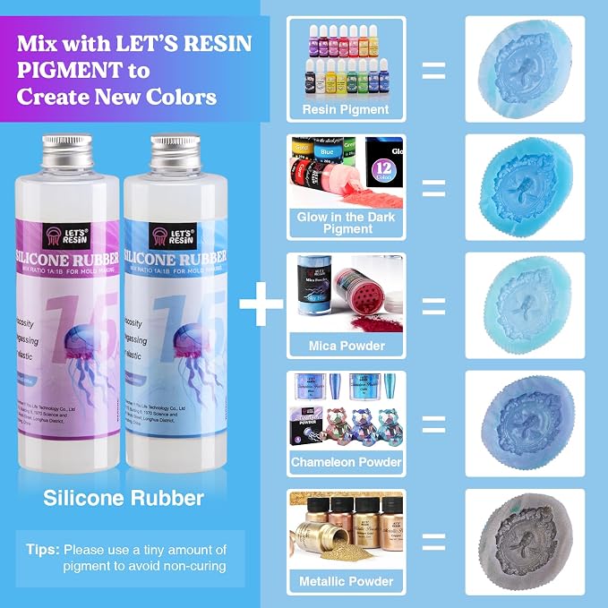 LET'S RESIN Silicone Mold Making Kit-Translucent Silicone Rubber Non-Toxic - Image 6