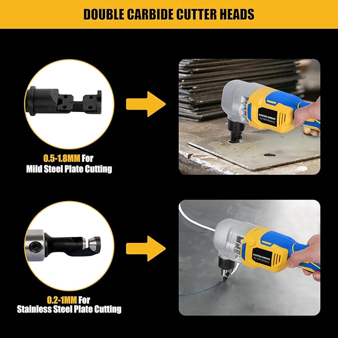 Cordless Nibbler Compatible with Dewalt 20V Max Battery, 18 Gauge Sheet Metal Cutter with 1200RPM Brushless Motor | Replaced Blades for Cutting Aluminium, Stainless Steel, Plastic (Tool Bare)