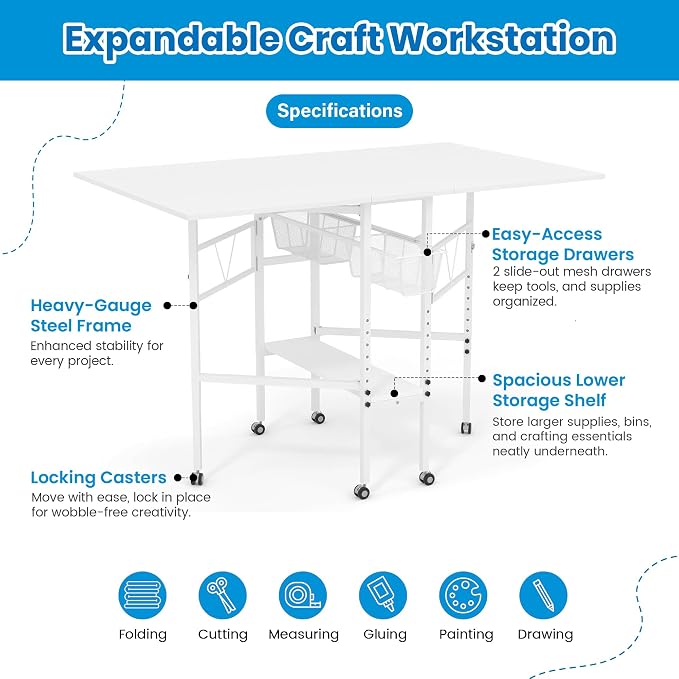 Sew Ready Folding Sewing Craft Table - Image 4