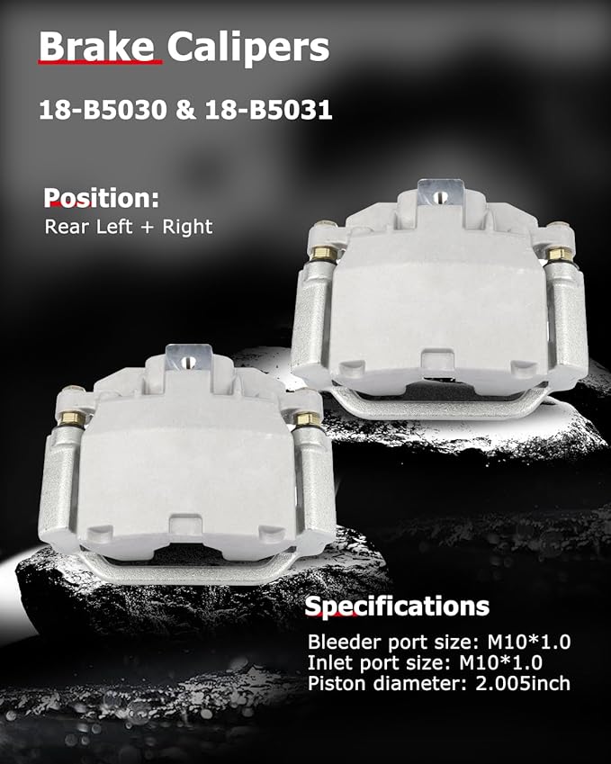 cciyu 18-B5030 18-B5031 Rear Left & Right Brake Calipers With Bracket For Cadillac,For Chevy,For GMC
