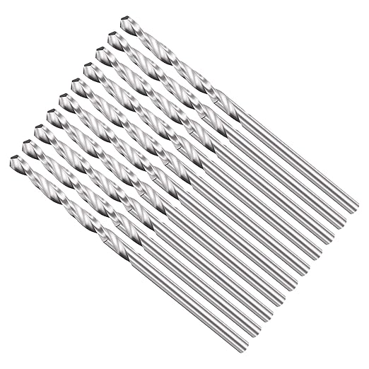 Drill Bit, 2.5mm Cutting Diameter, 4241 HSS 118° Cutting Angle Uncoated Bright Versatile Jobber Bits - (Applications: for Drilling Plastic Wood Soft Metal), 10-Pieces