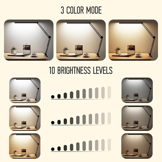LED Desk Lamp, Manicure Table Lamp, Eye-Caring Drafting Light, Dimmable Office - Image 4
