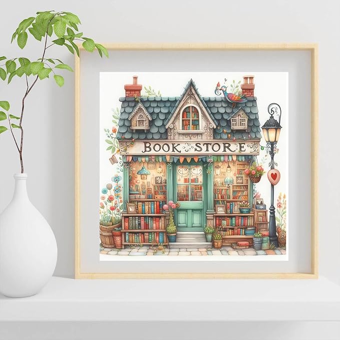 EIBEILI Diamond Painting Kits for Adults, Book Store 5D Diamond Art Kits for - Image 4